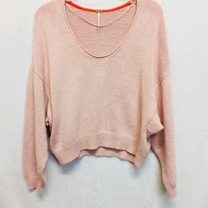 FREE PEOPLE CROP OVER SIZE SWEATER SIZE LARGE